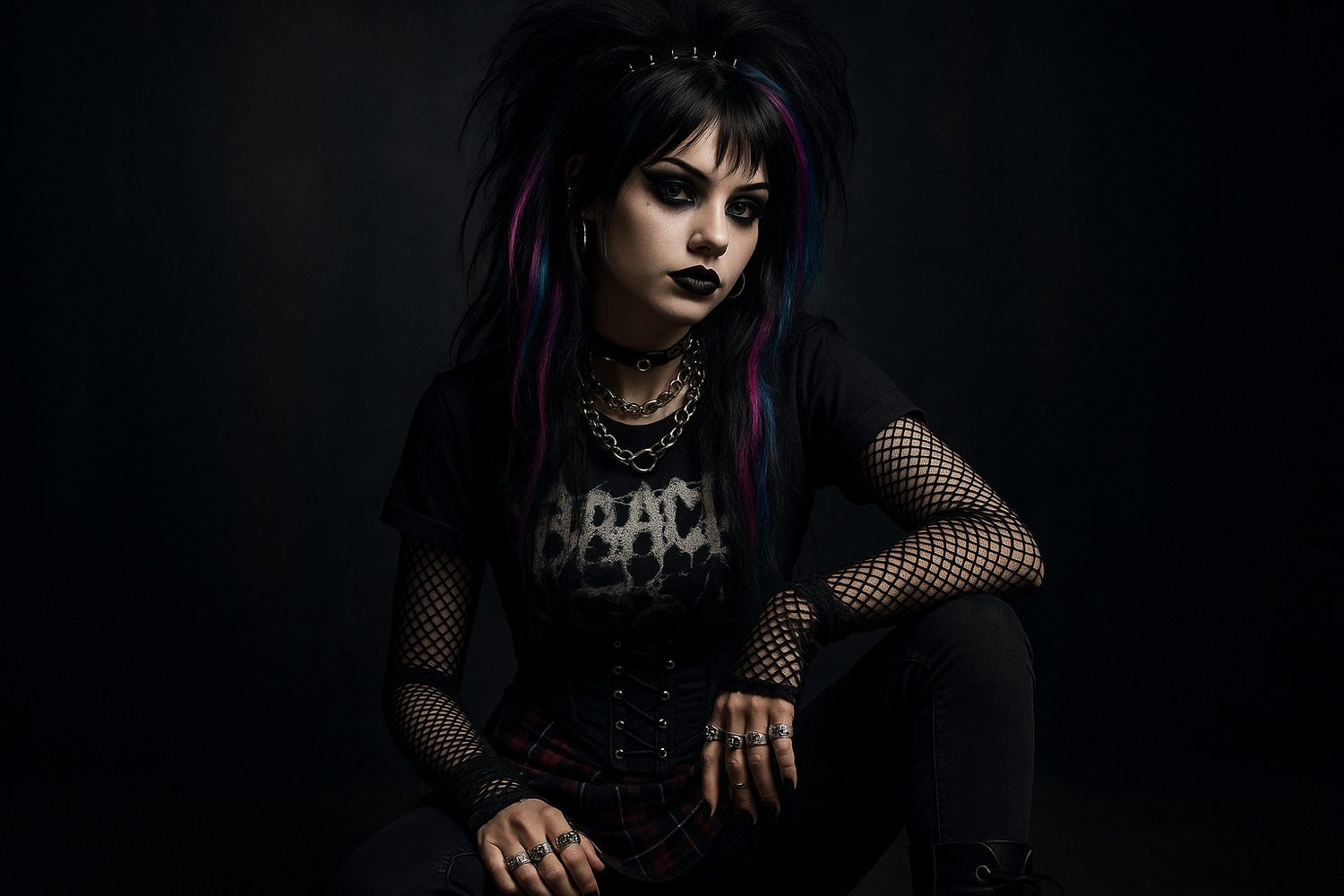goth scene style girl