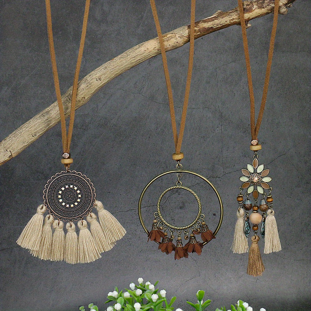 Boho-Chic Vintage Tassel Set - 3 Pieces