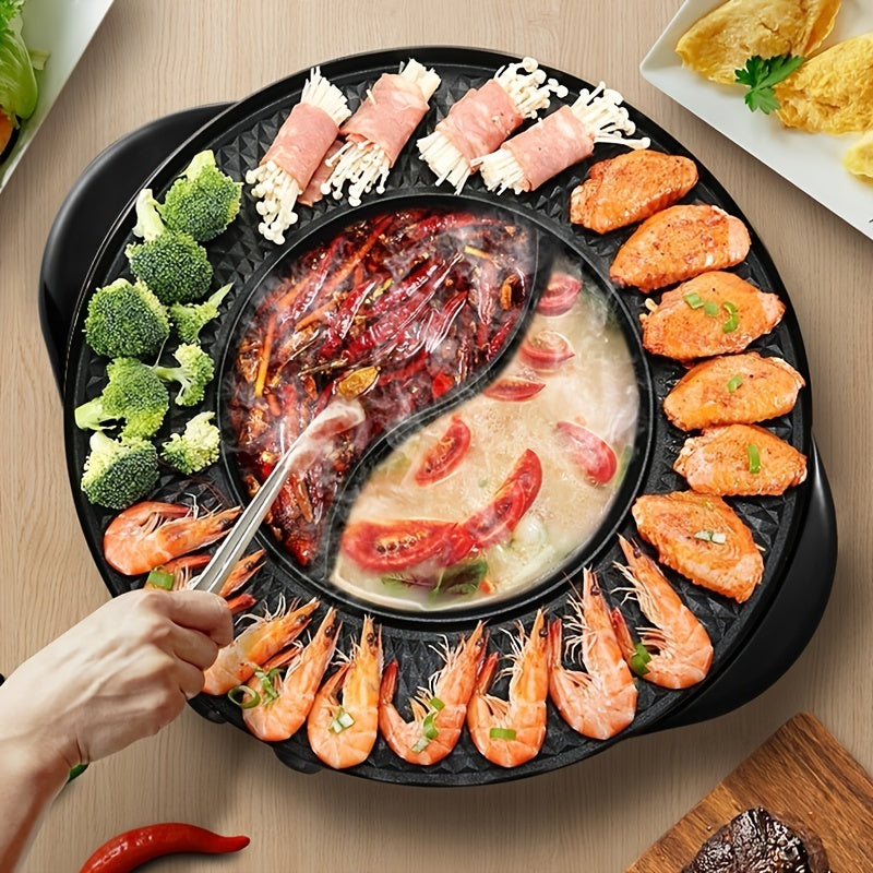 [Electric BBQ Grill Hot Pot] Smokeless Electric BBQ Grill and Hot Pot - Separable, Perfect for Home Cooking