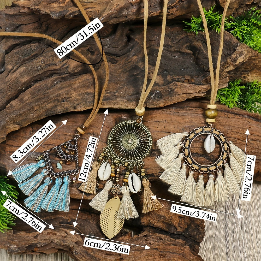 Boho-Chic Vintage Tassel Set - 3 Pieces