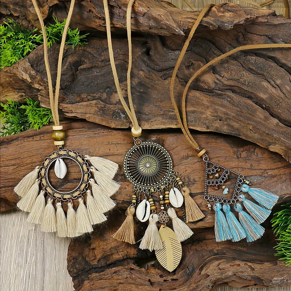 Boho-Chic Vintage Tassel Set - 3 Pieces