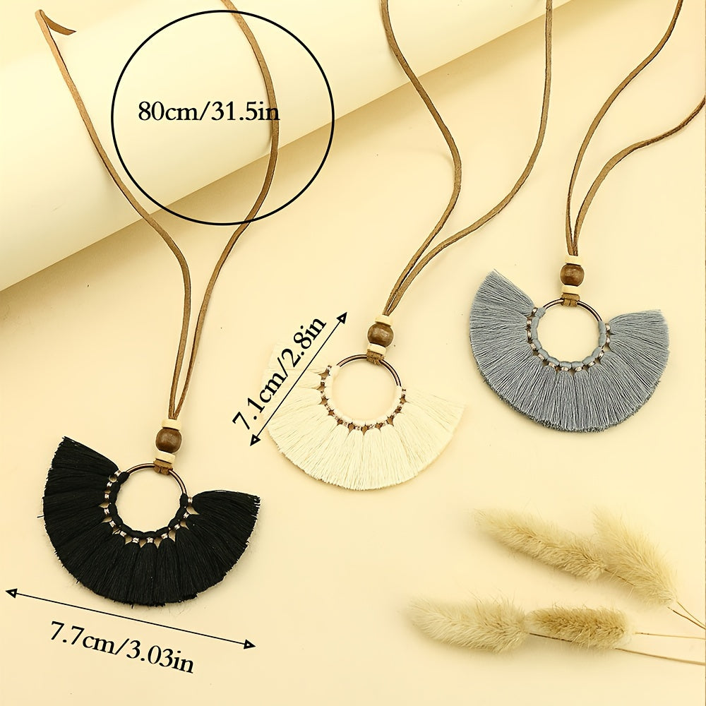 Boho-Chic Vintage Tassel Set - 3 Pieces