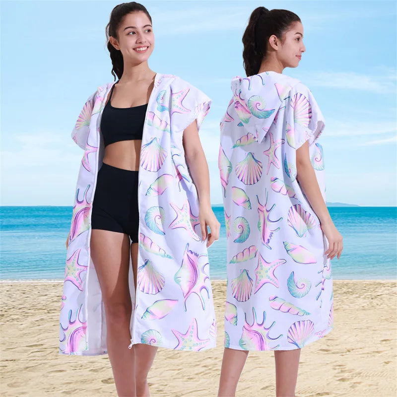Adult Hooded Beach Surf Poncho
