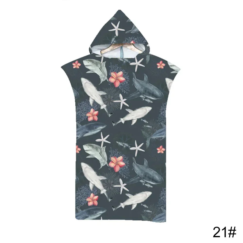 Printed Hooded Beach Towel