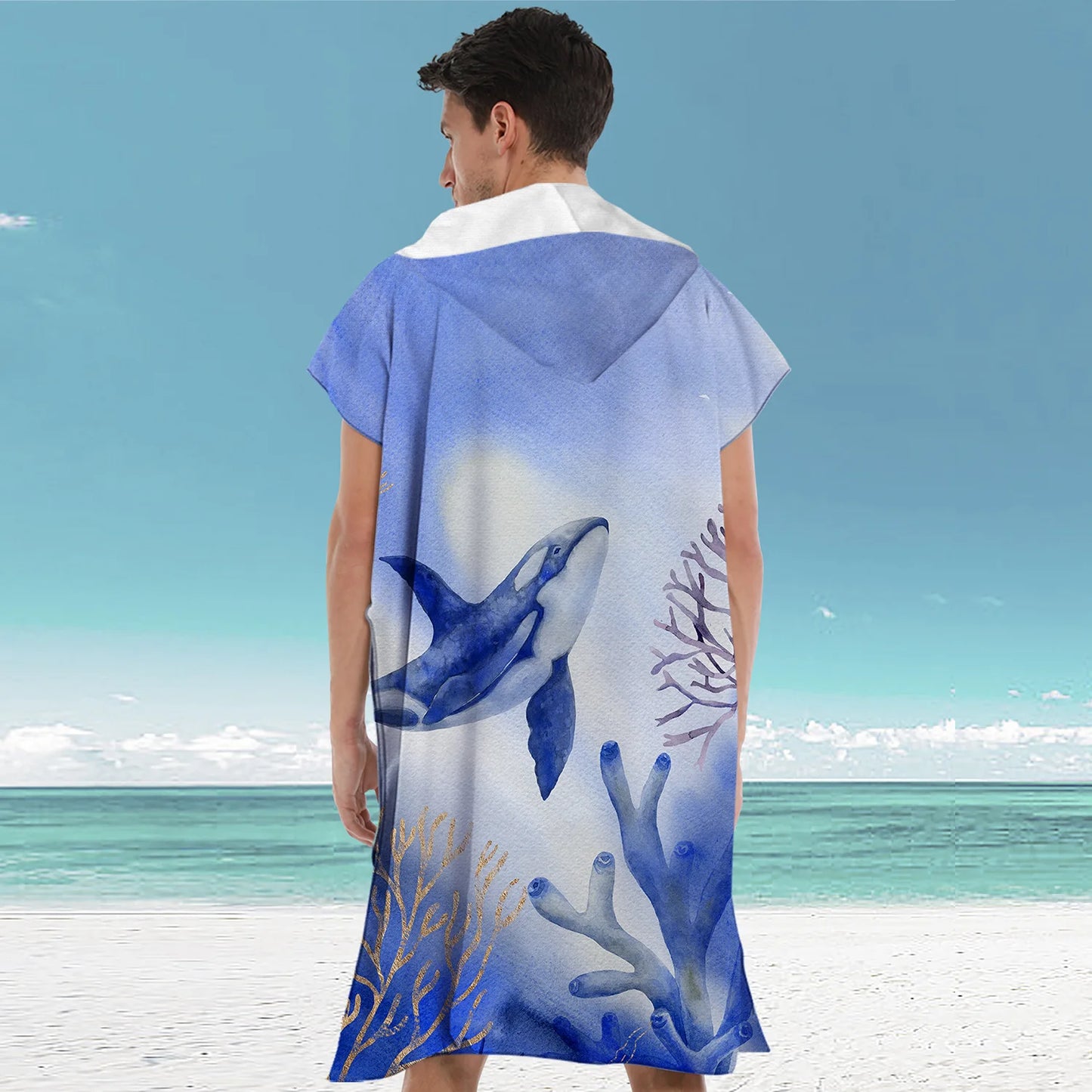 Adult Hooded Beach Surf Poncho