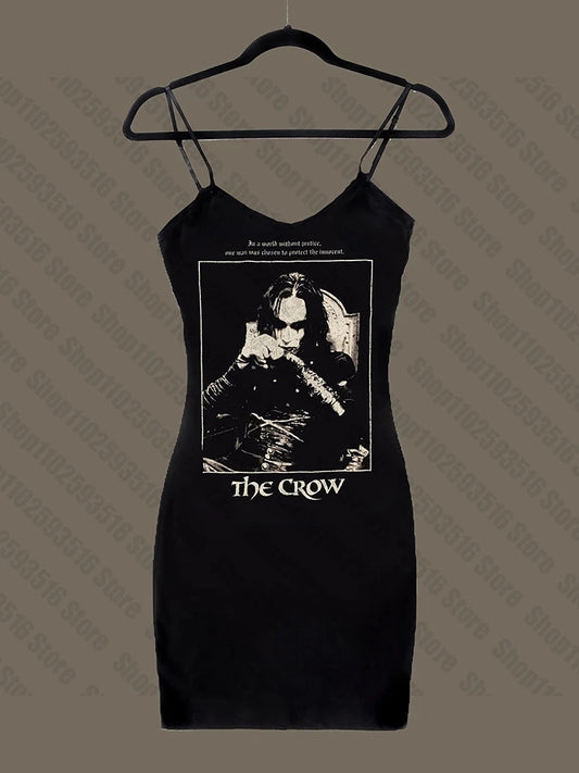 Woman Clothing Goth Gothic Dress Y2k Dresses Black Mini Dress Emo Graphic Rock Punk Party Short Women's Summer Midi Emo