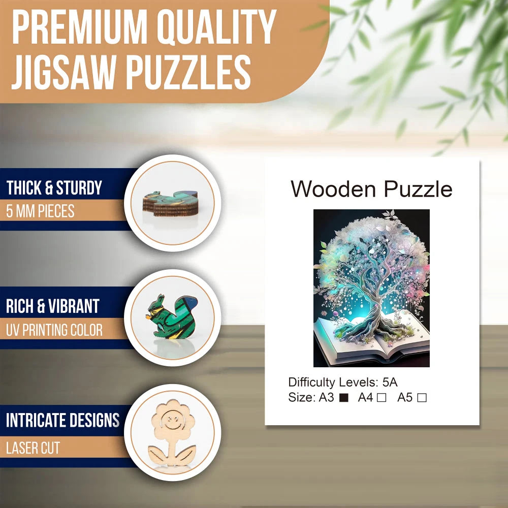 Book Tree Wooden Puzzle