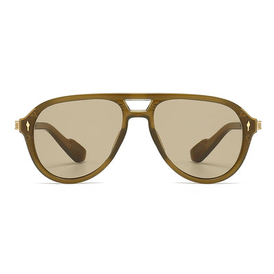 Aviator Glasses Retro Double-Brorgon Square Frame Sunglasses