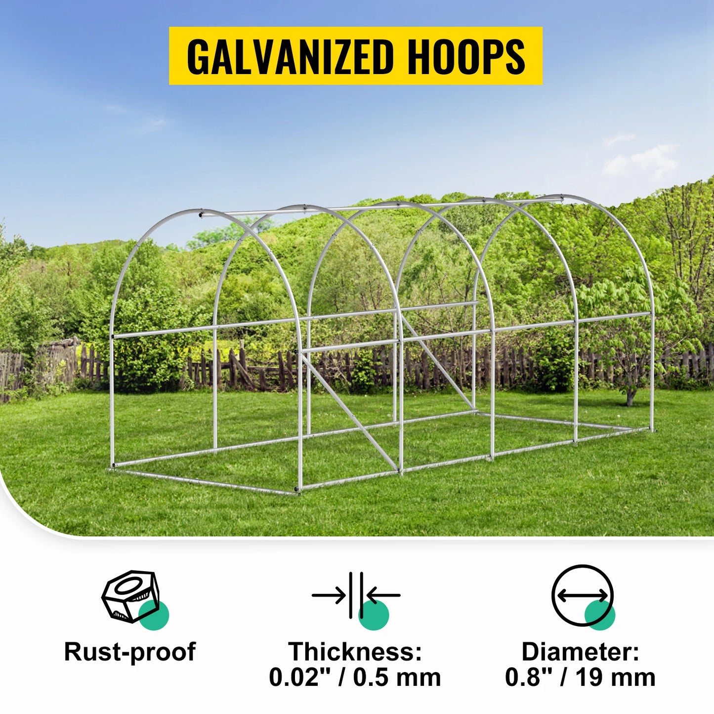Walk-In Tunnel Greenhouse with Galvanized Frame