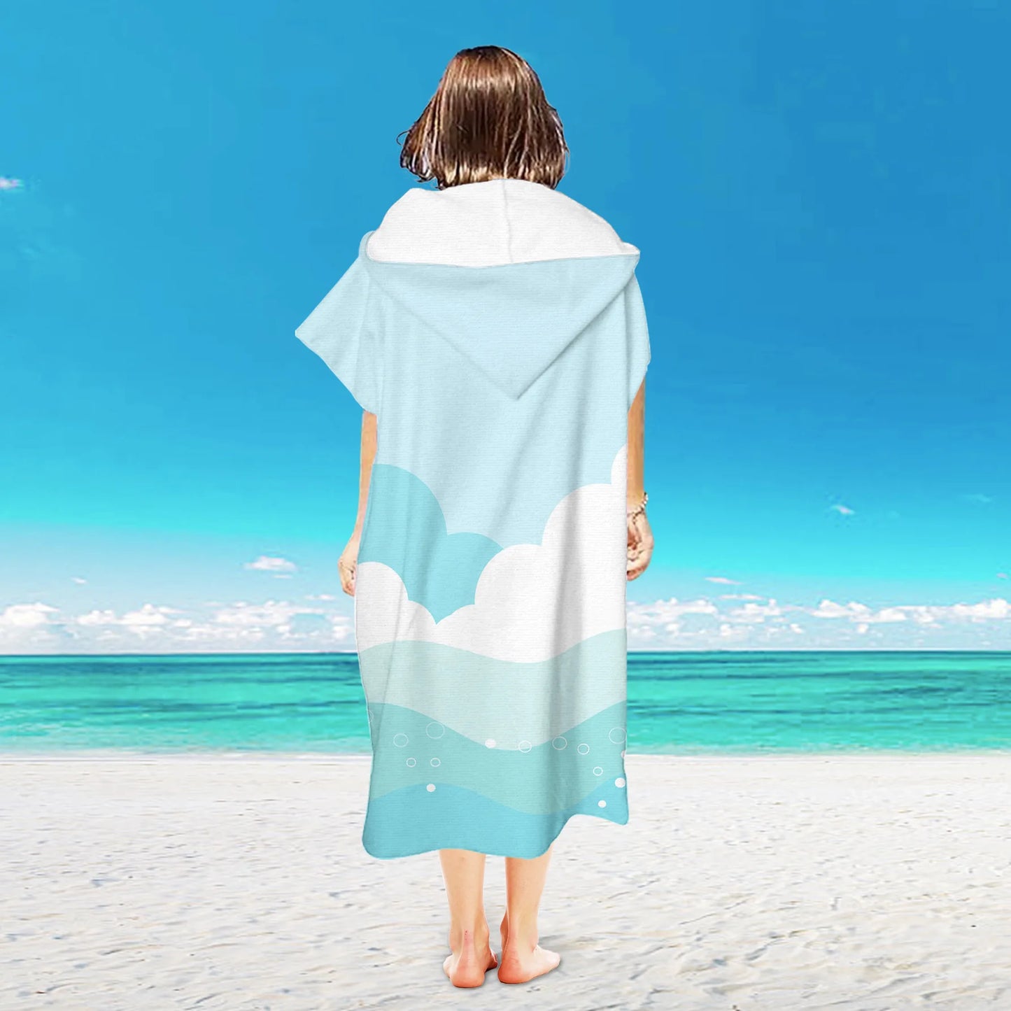 Adult Hooded Beach Surf Poncho