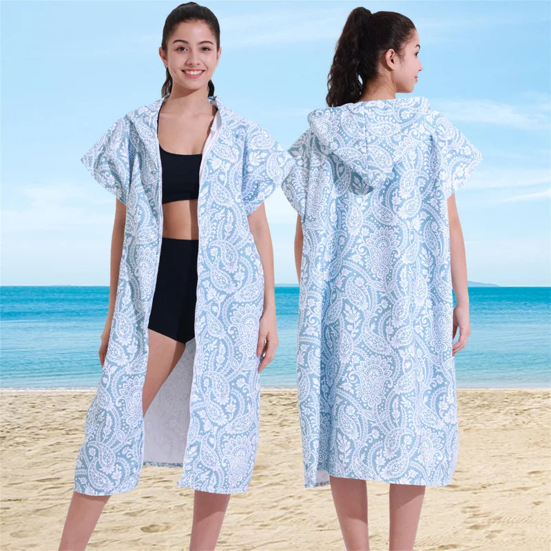 Adult Hooded Beach Surf Poncho