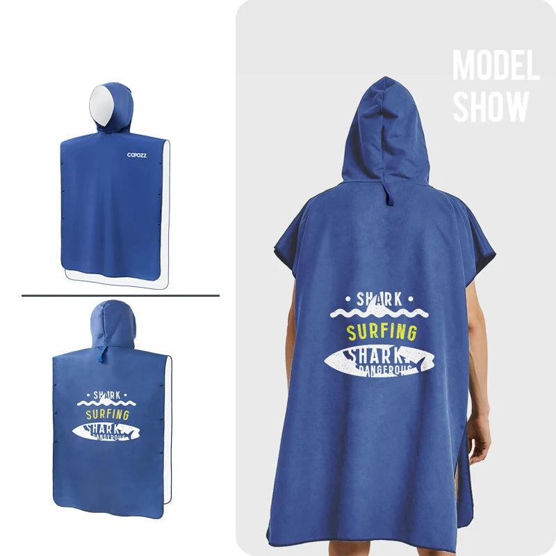 Hooded Robe Microfiber Beach Blanket