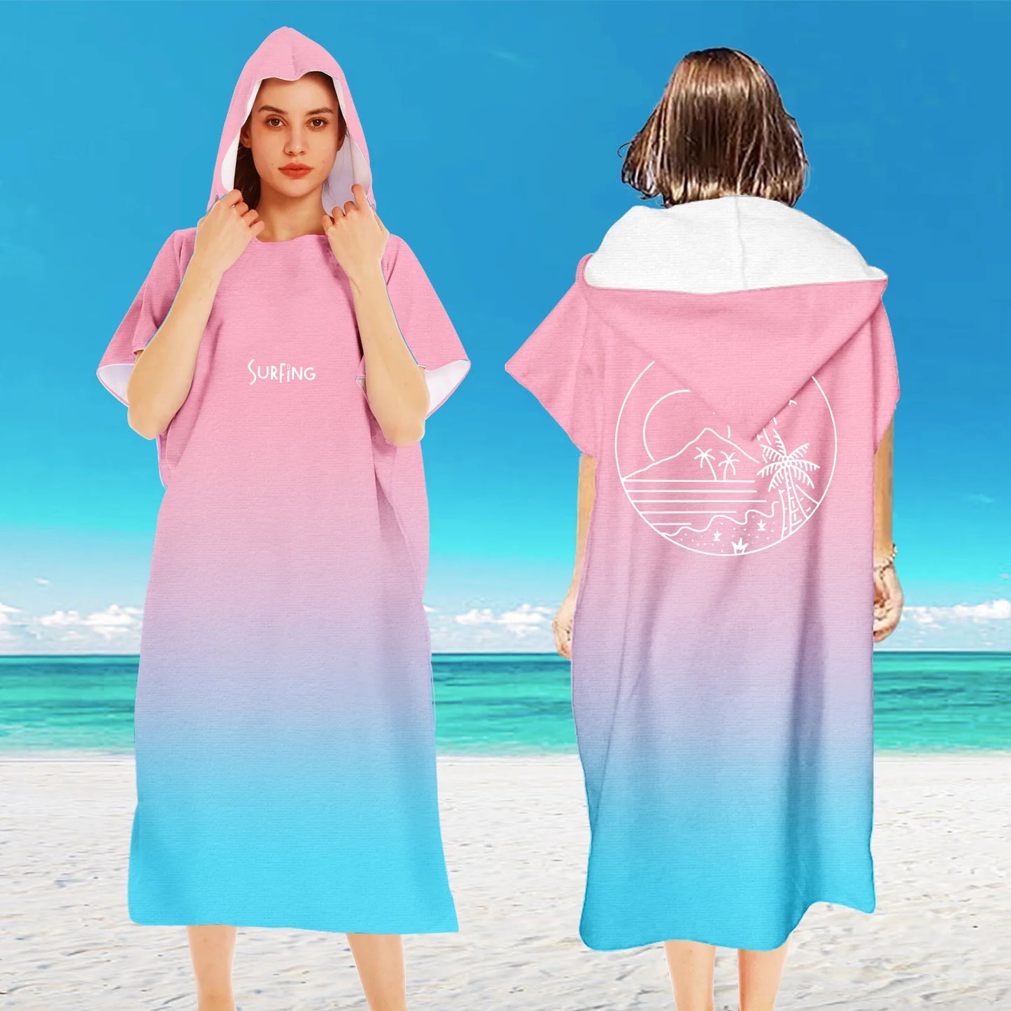 Adult Hooded Beach Surf Poncho
