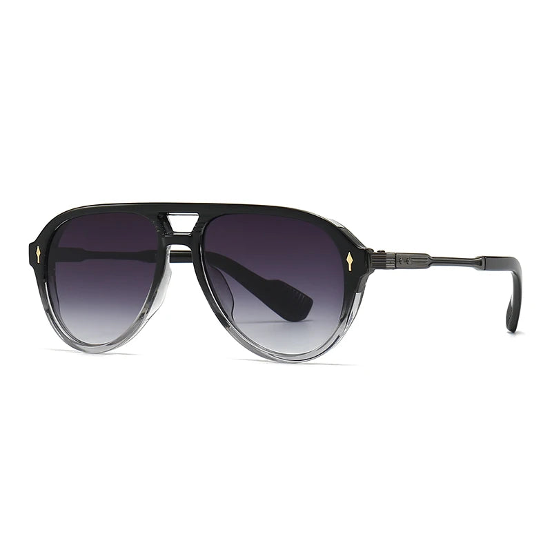 Aviator Glasses Retro Double-Brorgon Square Frame Sunglasses