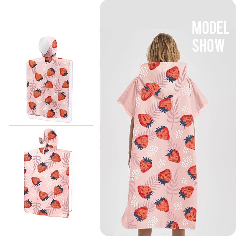 Hooded Robe Microfiber Beach Blanket