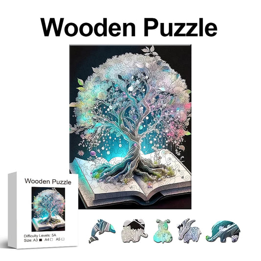 Book Tree Wooden Puzzle