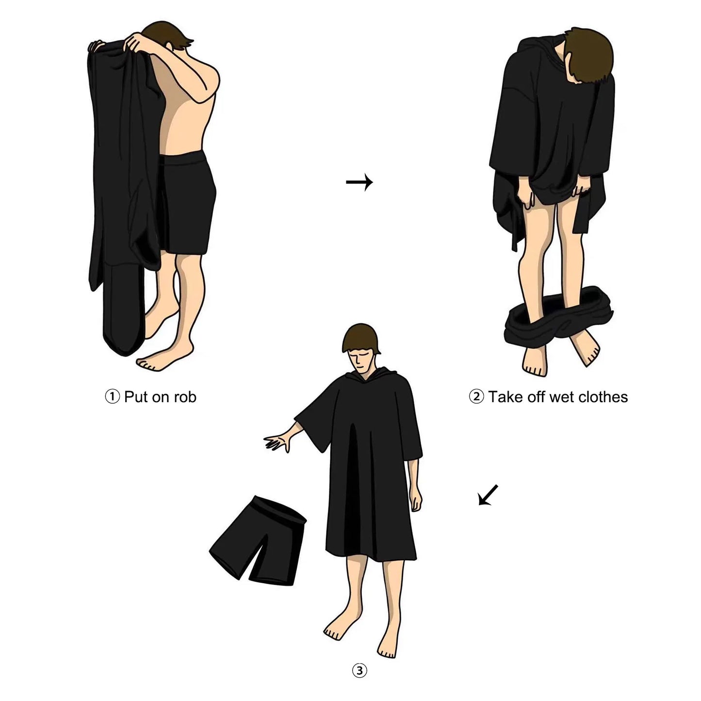 Surf Poncho Changing Towel Robe for Adults