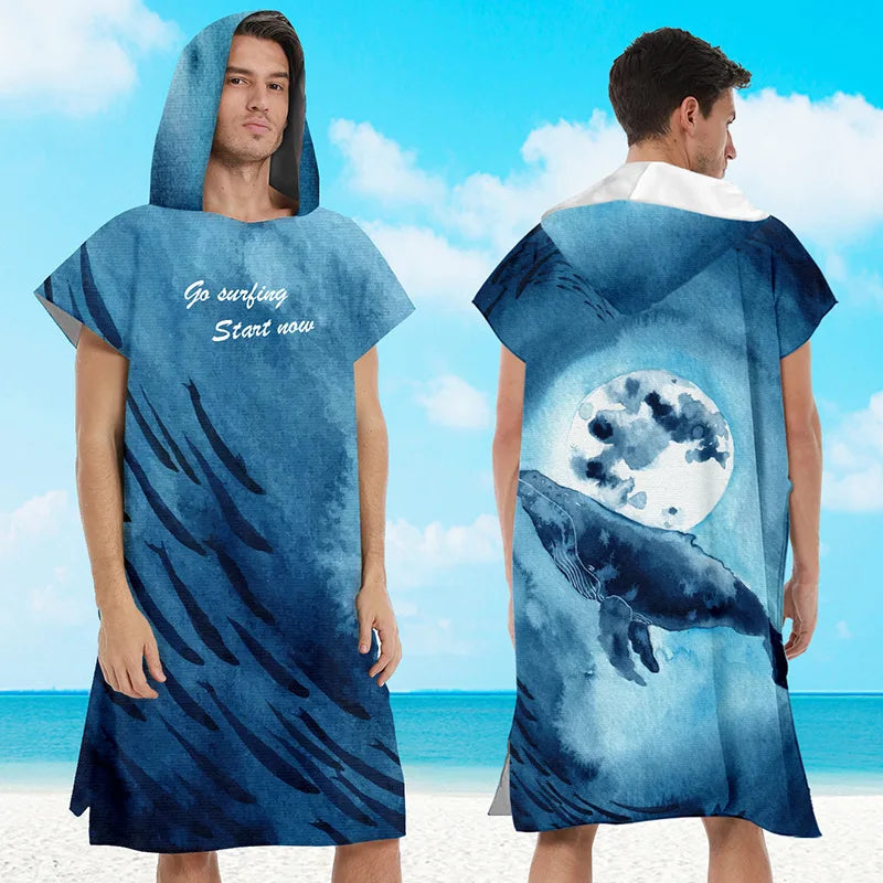 Adult Hooded Beach Surf Poncho