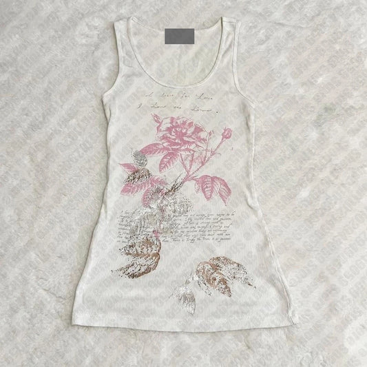 90s Punk Grunge Camisole Top Sleeveless Women Print Emo Girl Aesthetic Streetwear Emo Girls Tank Top Y2K Style Clothes
