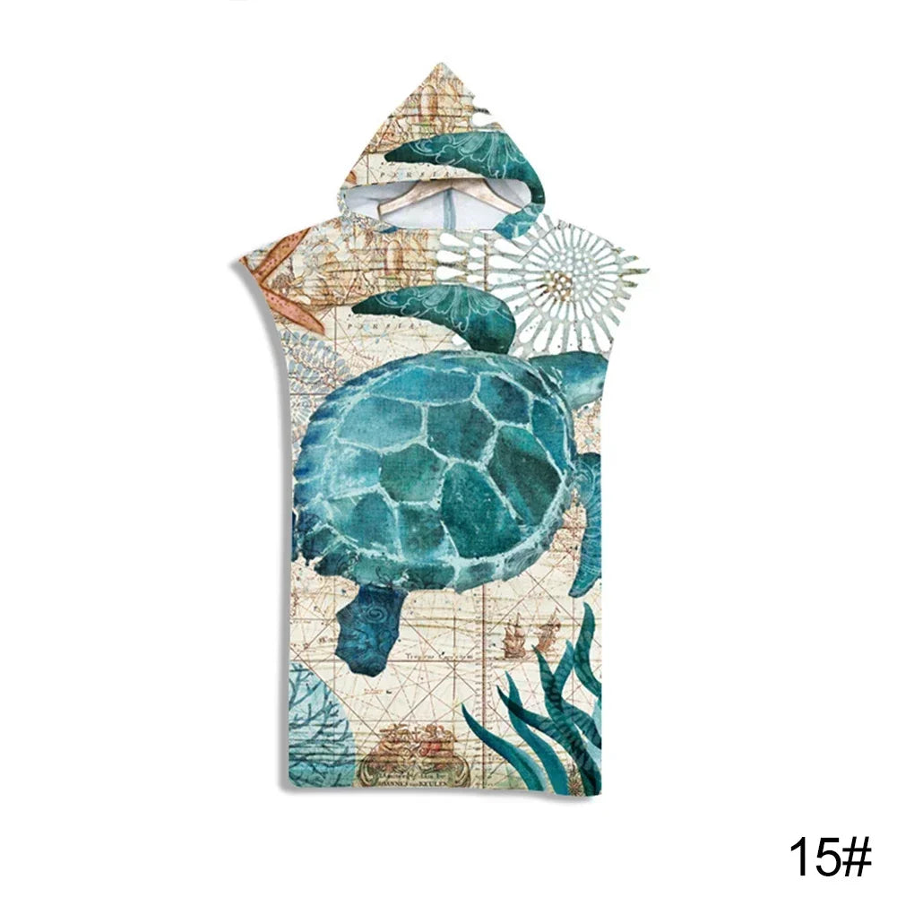 Printed Hooded Beach Towel