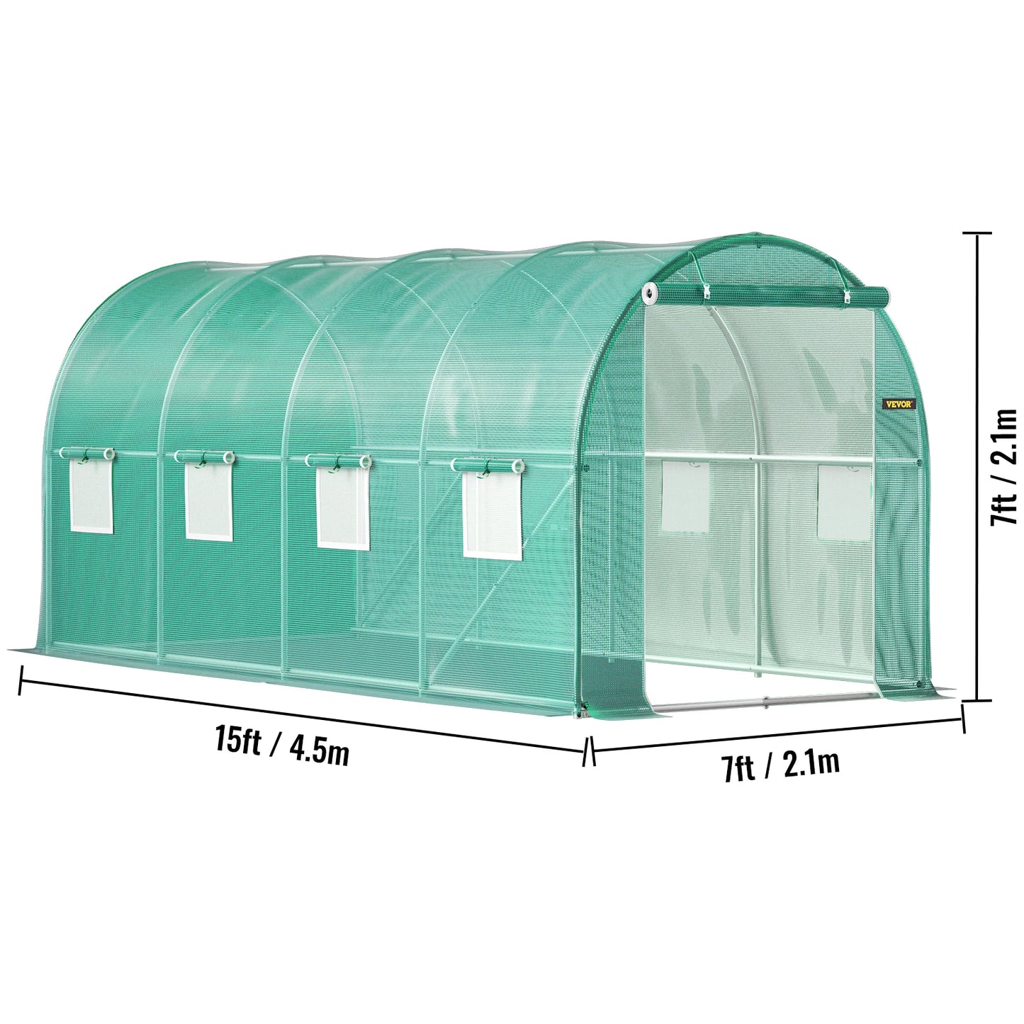 Walk-In Tunnel Greenhouse with Galvanized Frame