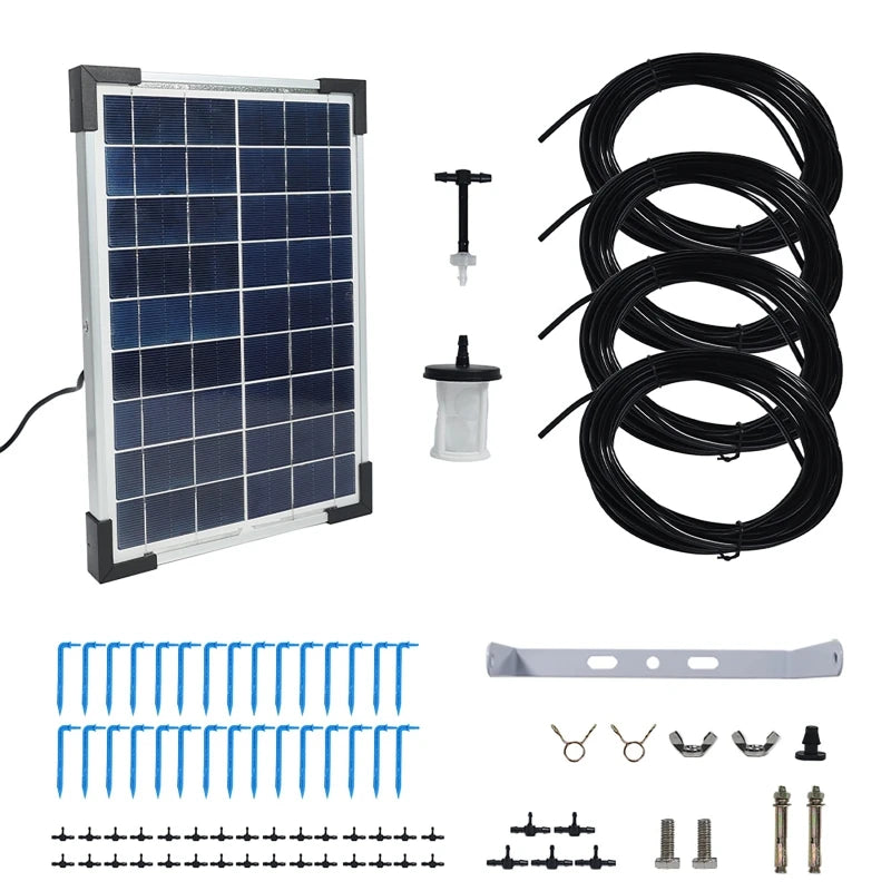Solar Auto Drip Irrigation System Solar Powered Drip Irrigation Kit Built-in 2200mAh Battery Supported 30 Pots 7 Timer Modes
