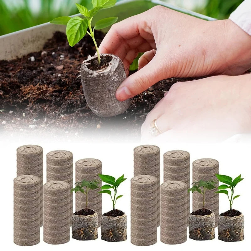 Seed Starter Peat Pods for Seedlings Nonwoven Nursery Plugs Pallet Seedling Soil Block for Grow Herbs Plant Flowers Vegetables