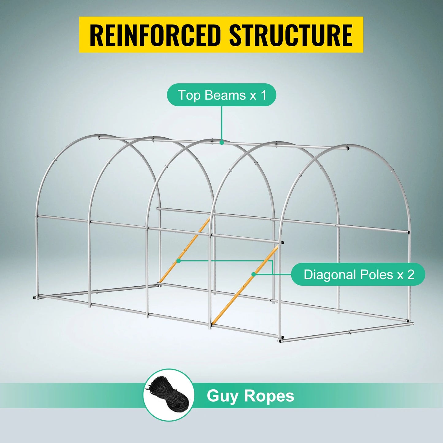 Walk-In Tunnel Greenhouse with Galvanized Frame