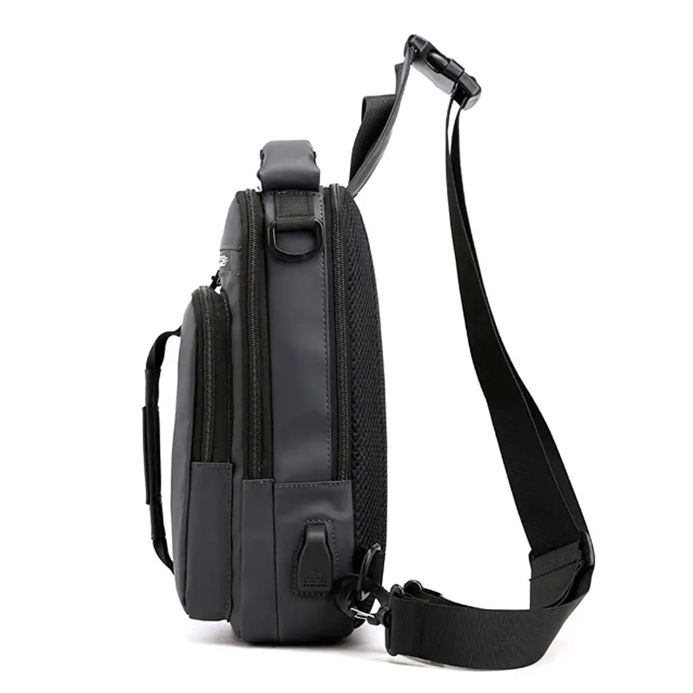 Anti-theft Chest Shoulder Bag Men's Sling Crossbody Bag Messenger Backpack USB Port Charging
