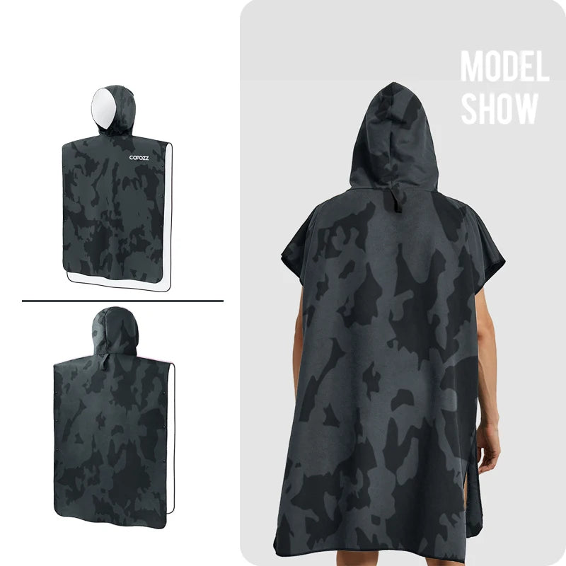 Hooded Robe Microfiber Beach Blanket