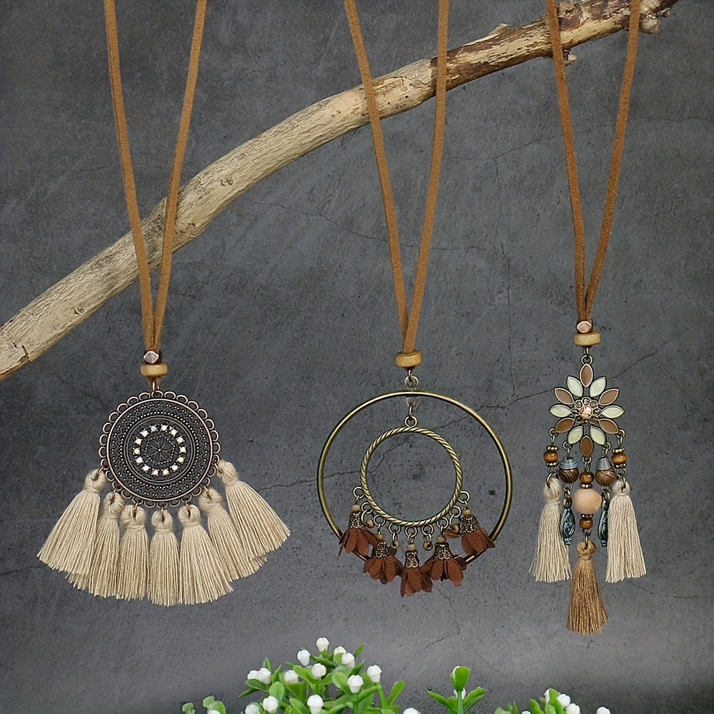Boho-Chic Vintage Tassel Set - 3 Pieces
