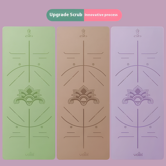 ‌2025 New Women's Home Fitness Yoga Mat - 5mm Natural Rubber with Coconut Fiber Texture, Wide Non-Slip & Durable Mat with Alignm