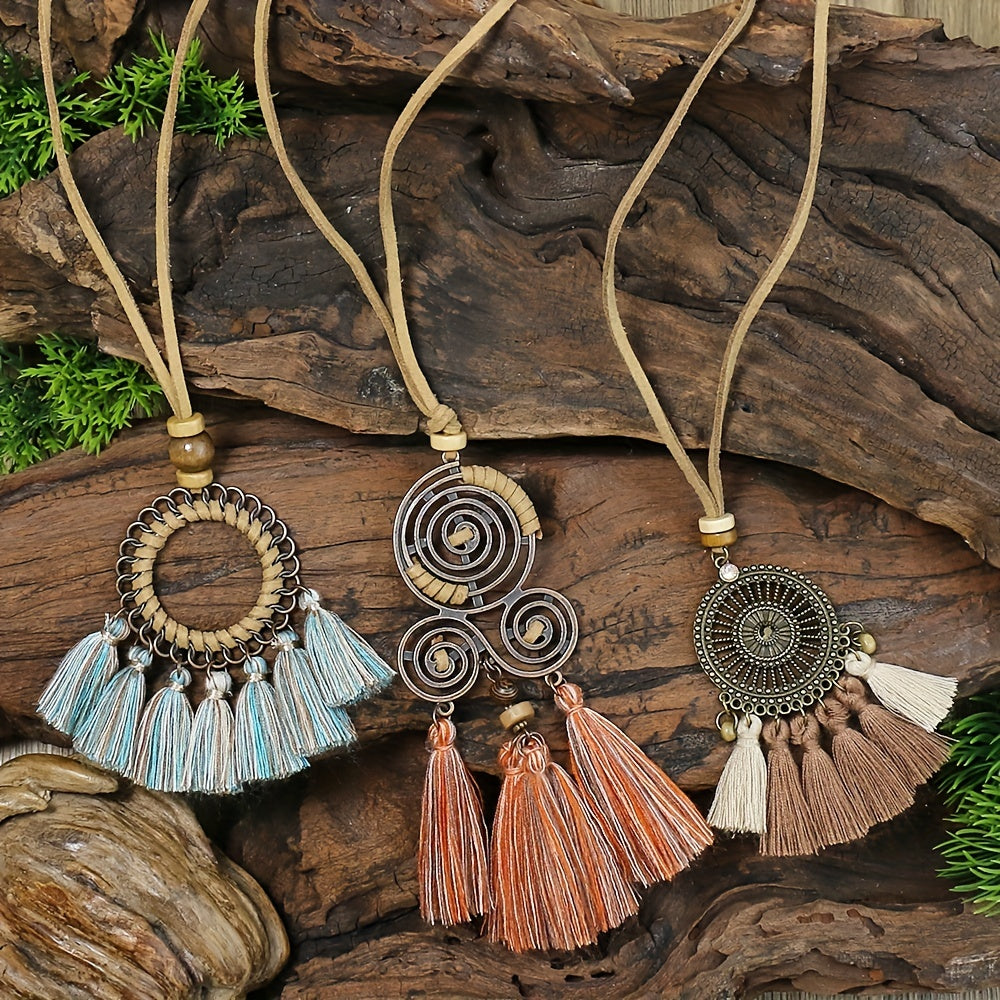 Boho-Chic Vintage Tassel Set - 3 Pieces