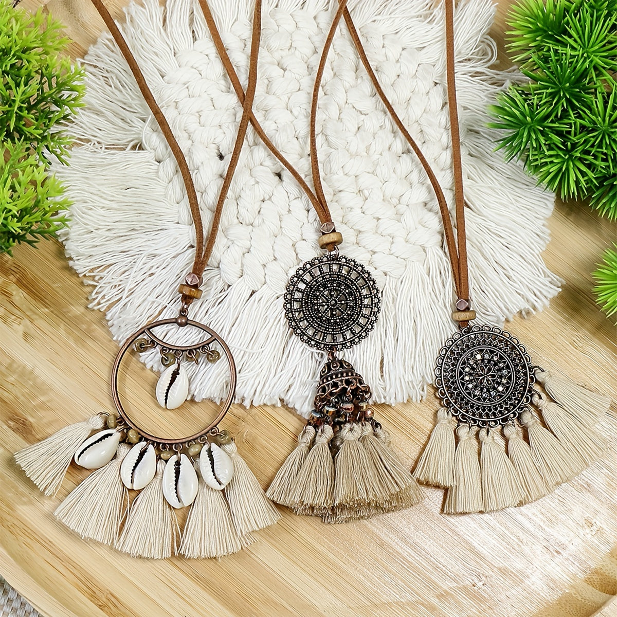 Boho-Chic Vintage Tassel Set - 3 Pieces